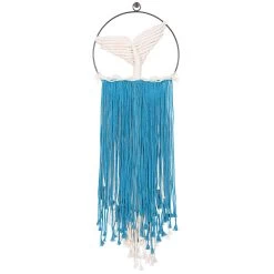 Solid Oak Whale Tail Wall Hanging Macrame