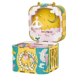 Robotime Dancing Ballerina Music Box Model - Wood