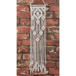 Solid Oak Lacy Diamonds Macrame
