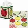Herrschners Colorful Apples Tissue Box & Coasters, Set Of 2 Pony Bead Kit