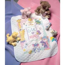 Dimensions Cute... Or What? Baby Quilt Stamped Cross-Stitch Kit