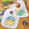 Baby By Herrschners Sleepy Dragons Baby Bibs Stamped Cross-Stitch Kit