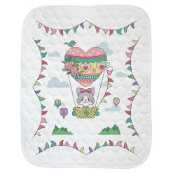 Baby By Herrschners Lovely Kitten Quilt Stamped Cross-Stitch