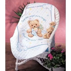 Dimensions Cuddly Bear Baby Quilt Stamped Cross-Stitch Kit