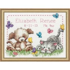 Dimensions Pet Friends Birth Record Counted Cross-Stitch Kit