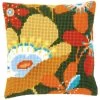 Vervaco Retro Flowers I Pillow Cover Needlepoint Kit
