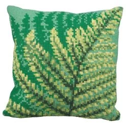Collection D'Art Green Fern Pillow Cover Needlepoint Kit
