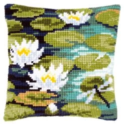 Vervaco Water Lilies Pillow Cover Needlepoint Kit