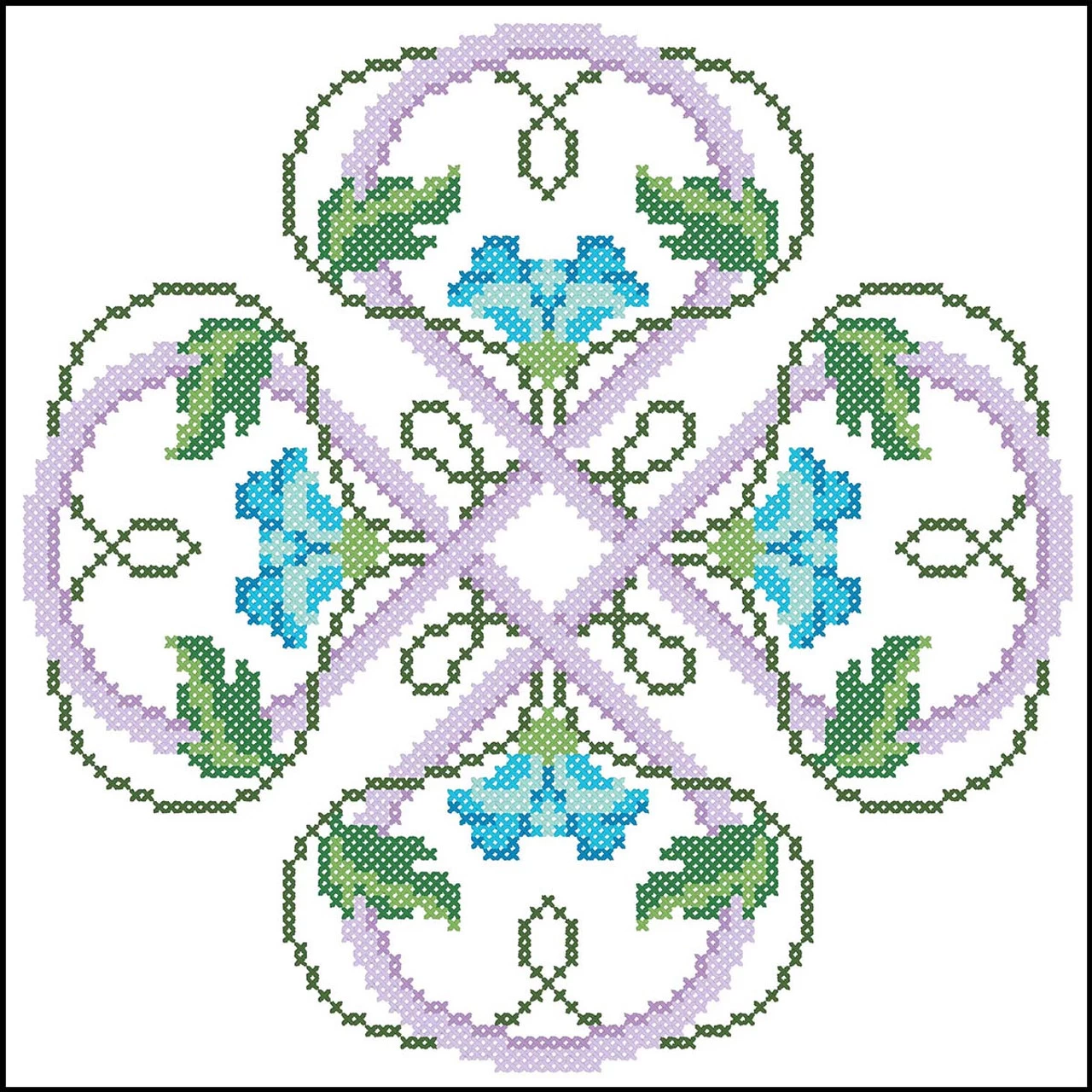 Herrschners Floral Fancy Quilt Blocks Stamped Cross-Stitch - Image 2