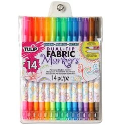 Tulip Dual-Tip Fabric Markers, Set Of 14