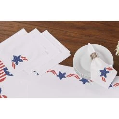 Herrschners Patriotic Napkins Stamped Cross-Stitch