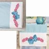 Herrschners Rose Swag Pillowcase Pair & Dresser Scarf Stamped Cross-Stitch