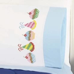 Herrschners Birthday Bash Kid's Pillowcase Stamped Cross-Stitch Kit