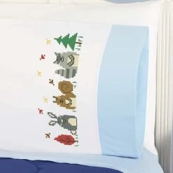 Herrschners Autumn Woodland Kid's Pillowcase Stamped Cross-Stitch Kit