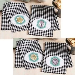 Herrschners Seashore Towel Pair Set Stamped Cross-Stitch