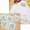 Herrschners Cottage Blooms Pot Holders & Apron Stamped Cross-Stitch