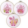 Craftways Pink Gnome Hoop Set Stamped Embroidery
