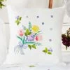 Herrschners Tulip & Daffodil Spray Pillow Cover Stamped Embroidery Kit