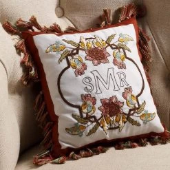 Bucilla Charleston Chirp Monogram Pillow Cover Stamped Embroidery