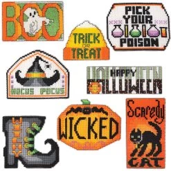 Herrschners Happy Halloween Magnets Counted Cross-Stitch Kit