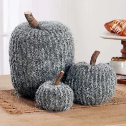 Herrschners Fancy Pumpkins - Set Of 3 Knit Kit
