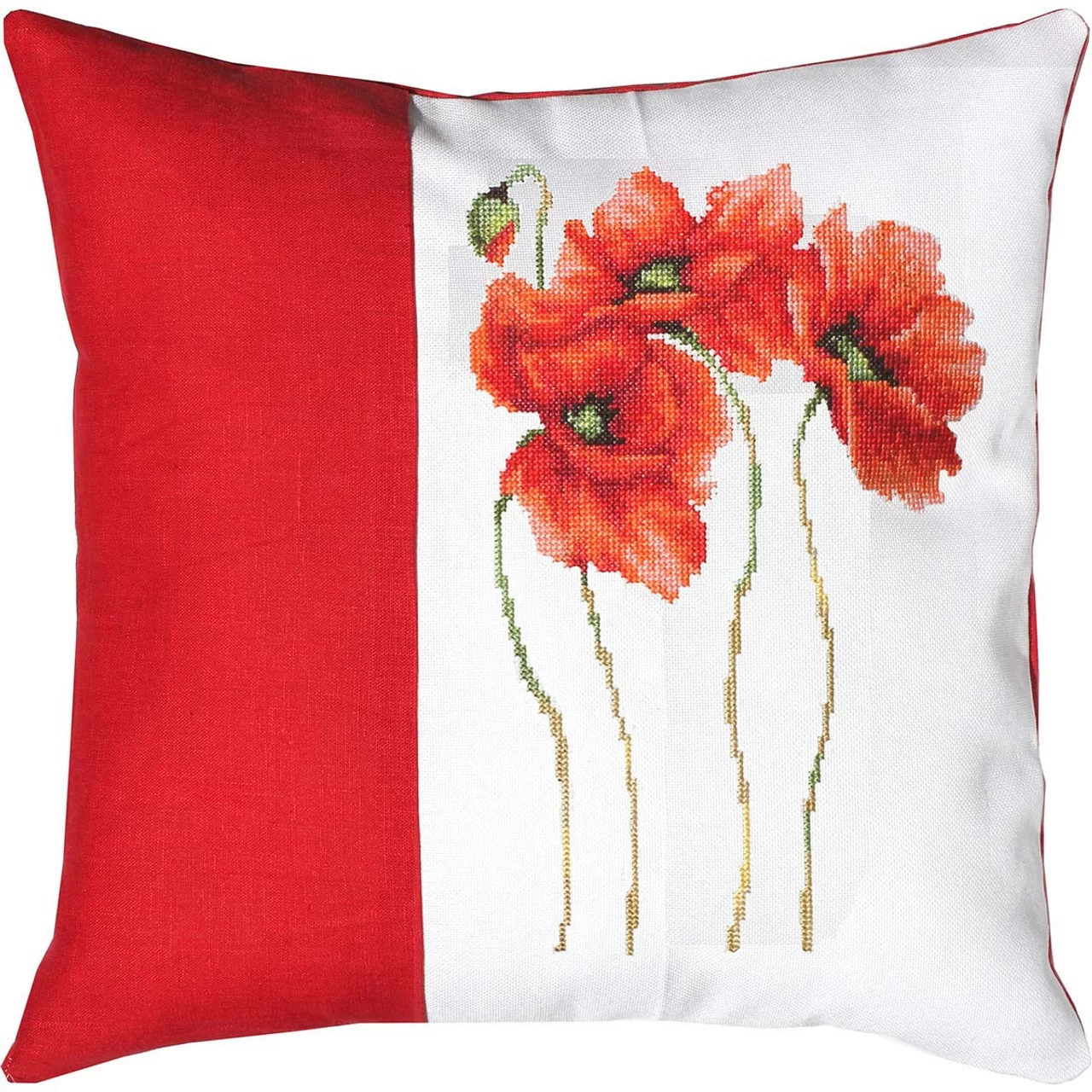 Luca-S Four Poppy Pillow Counted Cross-Stitch Kit