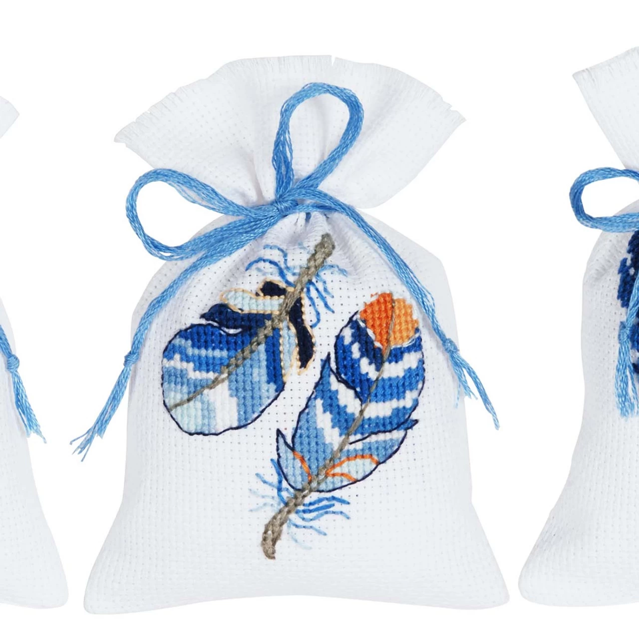 Vervaco Feathers Blue & Yellow Bag Counted Cross-Stitch Kit - Image 3