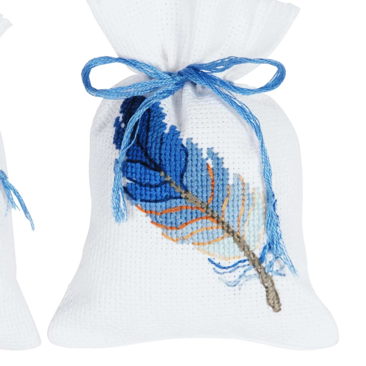 Vervaco Feathers Blue & Yellow Bag Counted Cross-Stitch Kit - Image 4