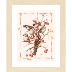 Lanarte Sparrows And Currant Counted Cross-Stitch Kit