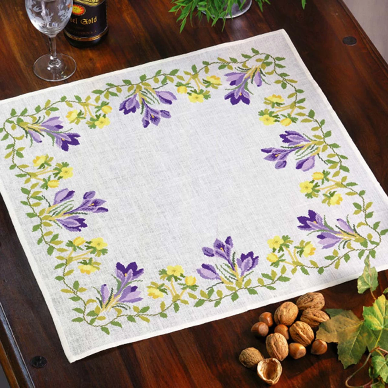 Eva Rosenstand Crocus Table Topper Counted Cross-Stitch Kit