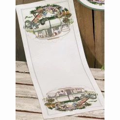 Permin Camping Life Table Runner Counted Cross-Stitch Kit