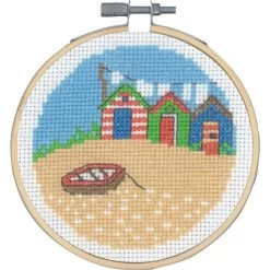 Permin Three Bath Houses Hoop Counted Cross-Stitch Kit