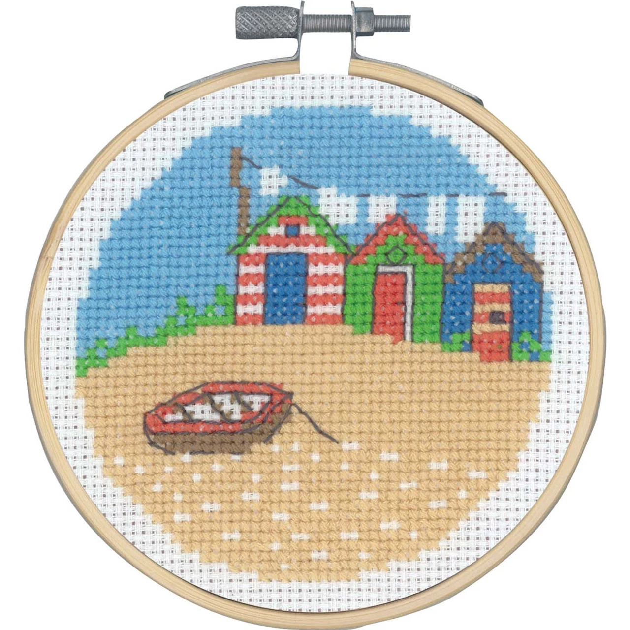 Permin Three Bath Houses Hoop Counted Cross-Stitch Kit