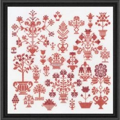 Thea Gouverneur Antique Flower Sampler Counted Cross-Stitch