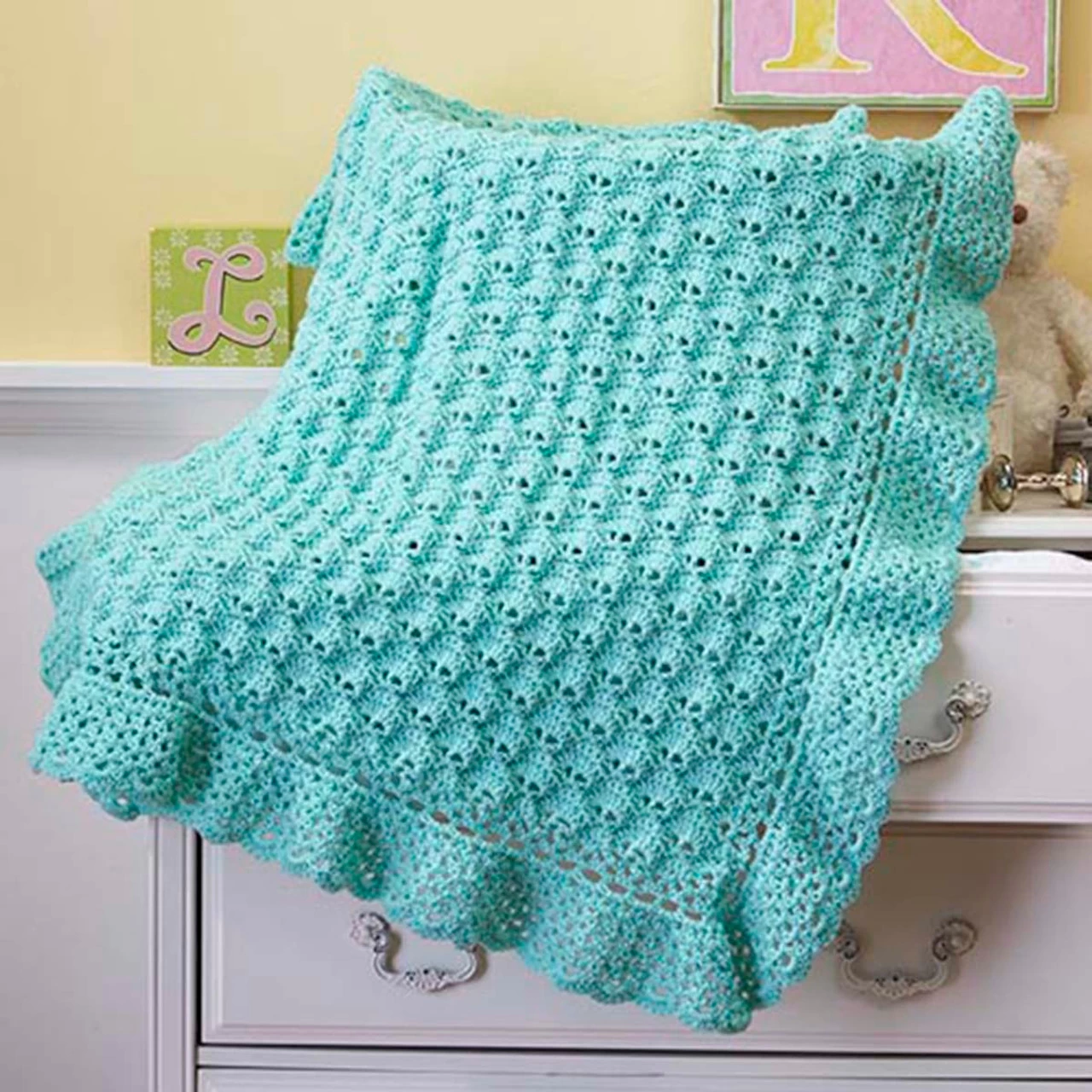 Herrschners Baby's Cherished First Blanket Crochet Kit