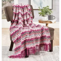Herrschners Hollyhock Afghan Crochet Kit