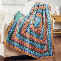 Herrschners Granny's Speckled Throw Crochet Kit