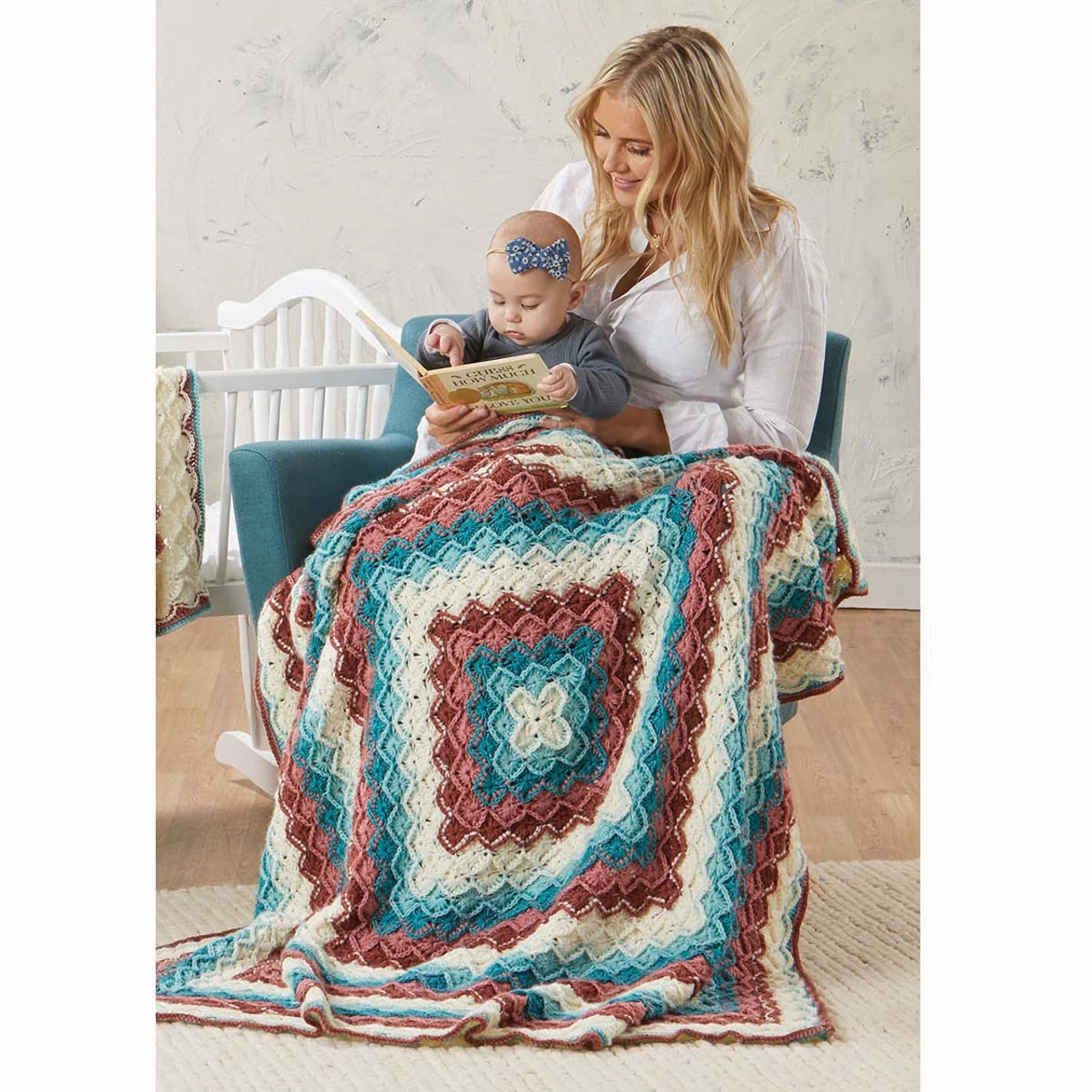 Herrschners Cherry Blossom Afghan Crochet Kit