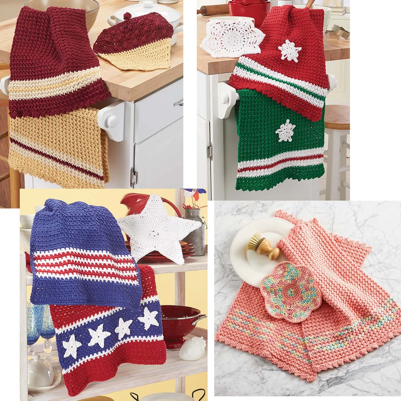 Village Yarn Kitchen Towels & Dishcloths - Buy 4 & Save! Crochet Kit