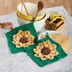 Village Yarn Sunflower Dishcloths Crochet Kit