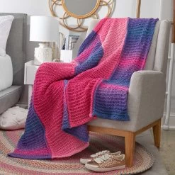 Red Heart Dynamic Knit Ombre Throw Yarn Kit