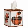 Herrschners Fall Gingham Tissue Box Plastic Canvas Kit