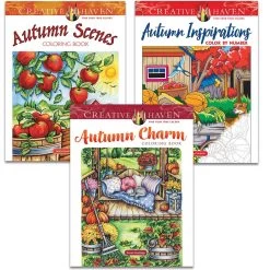 Dover Autumn Colors, Set Of 3 Coloring Book