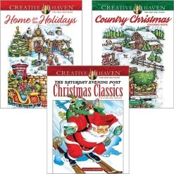 Dover Christmas Classics, Country & Home, Set Of 3 Coloring Book