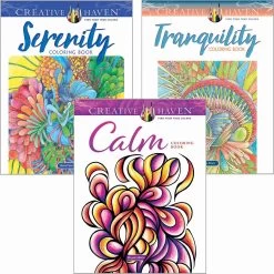 Dover Calm, Tranquility & Serenity, Set Of 3 Coloring Book