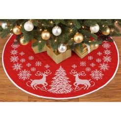 Herrschners Enchanted Winter Tree Skirt Stamped Cross-Stitch Kit