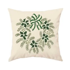 Herrschners Wintergreen Wreath Pillow Cover Stamped Embroidery Kit