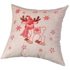 Craftways Reindeer Pillow Cover Stamped Embroidery Kit