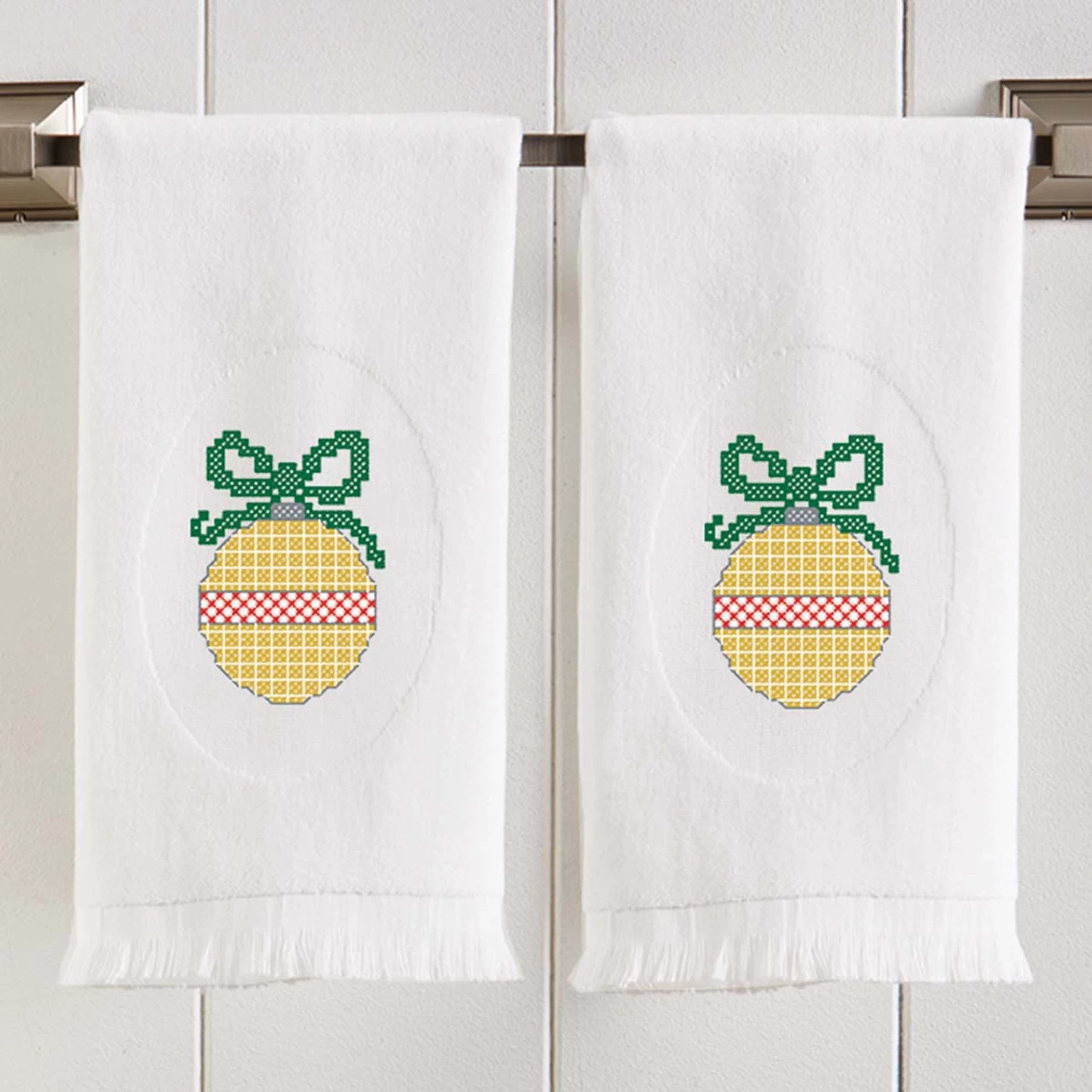 Herrschners Classic Christmas Towel Set Stamped Cross-Stitch - Image 4