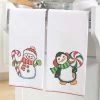 Herrschners Peppermint Pals Towel Pair Stamped Cross-Stitch